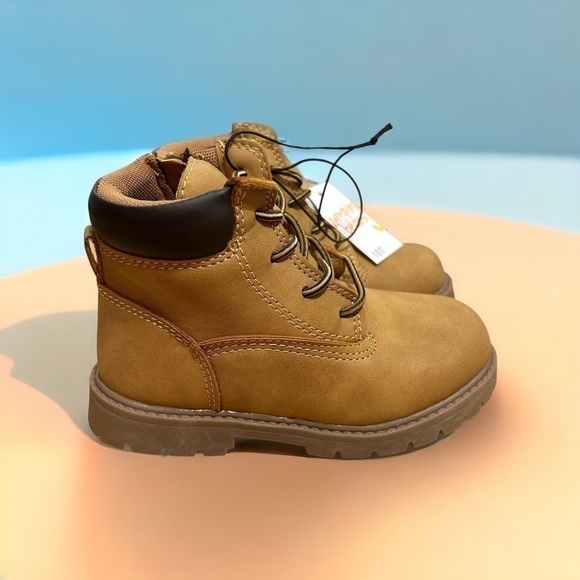 Jumping Beans Work Boots Tan NWT Sz 10 Zipper Side Boys Kids Toddler - Picture 1 of 6